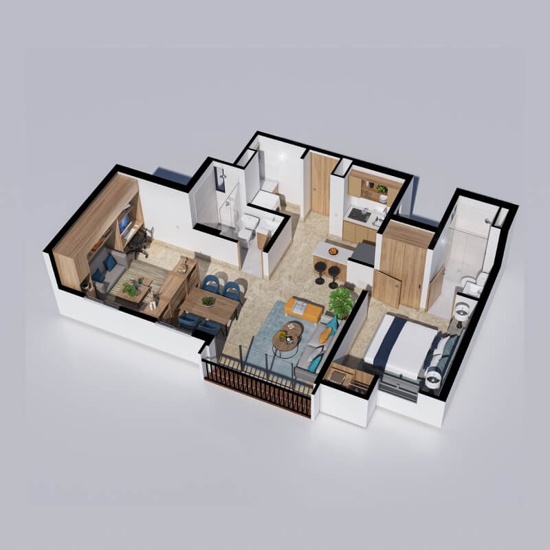 Plano modelo Apto del proyecto Ágora